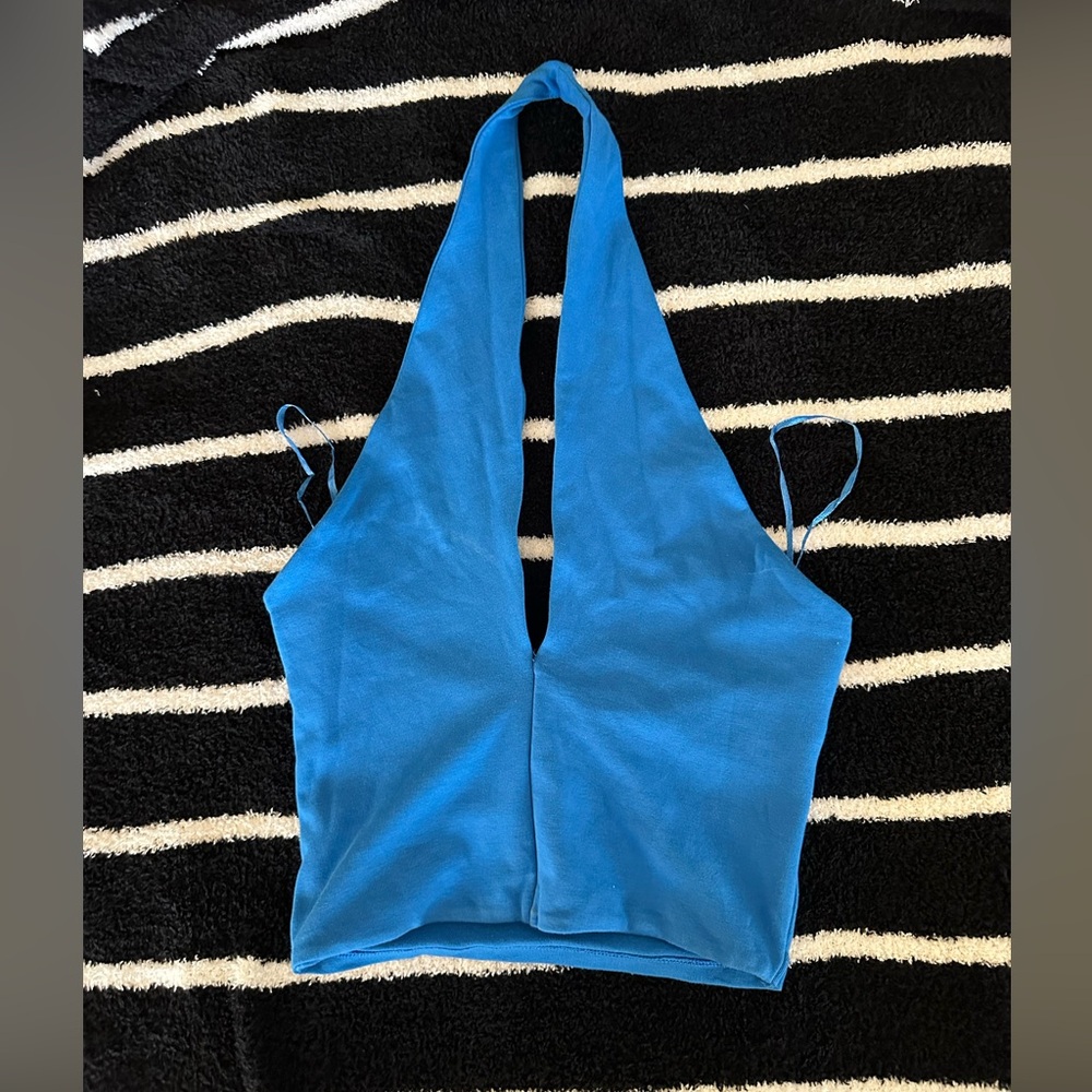 Zara Women’s Cobalt Blue Cropped Halter Top